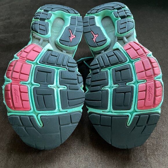 XLNT Mizuno Wave Inspire 11 Tomato Red Seafoam Green Black Womens 8 US 38.5 EUR - Picture 7 of 10